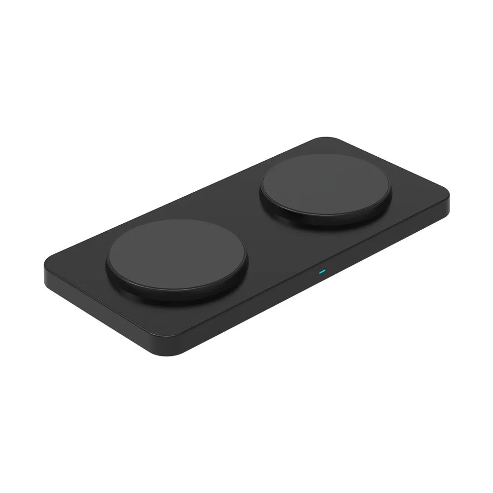 M15 30W 2 in 1 Magnetic Desktop Wireless Charger Dual 15W Phone Earphone Charging Dock - Black - 3