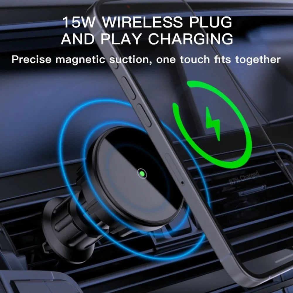 15W Magnetic Car Wireless Charger Mount For Phone Fast Charging Car Holder (CE Certified) - 3
