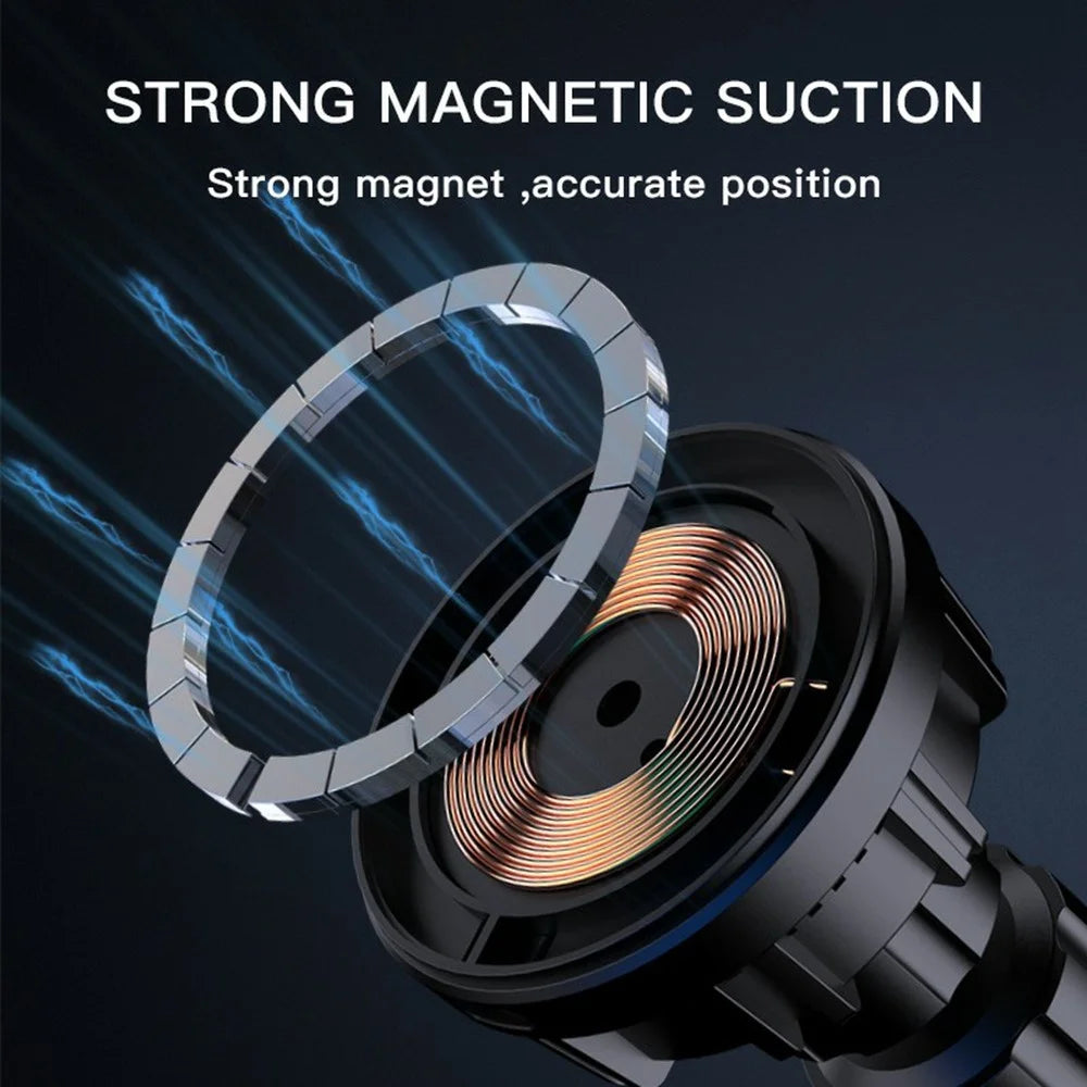 15W Magnetic Car Wireless Charger Mount For Phone Fast Charging Car Holder (CE Certified) - 4