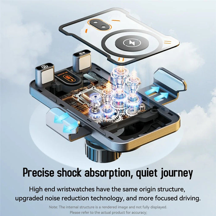 Smart Sensor Car Phone Holder 15W Wireless Charger Automatic Clamping Rotatable Mount with Cable Tie - Grey - 3