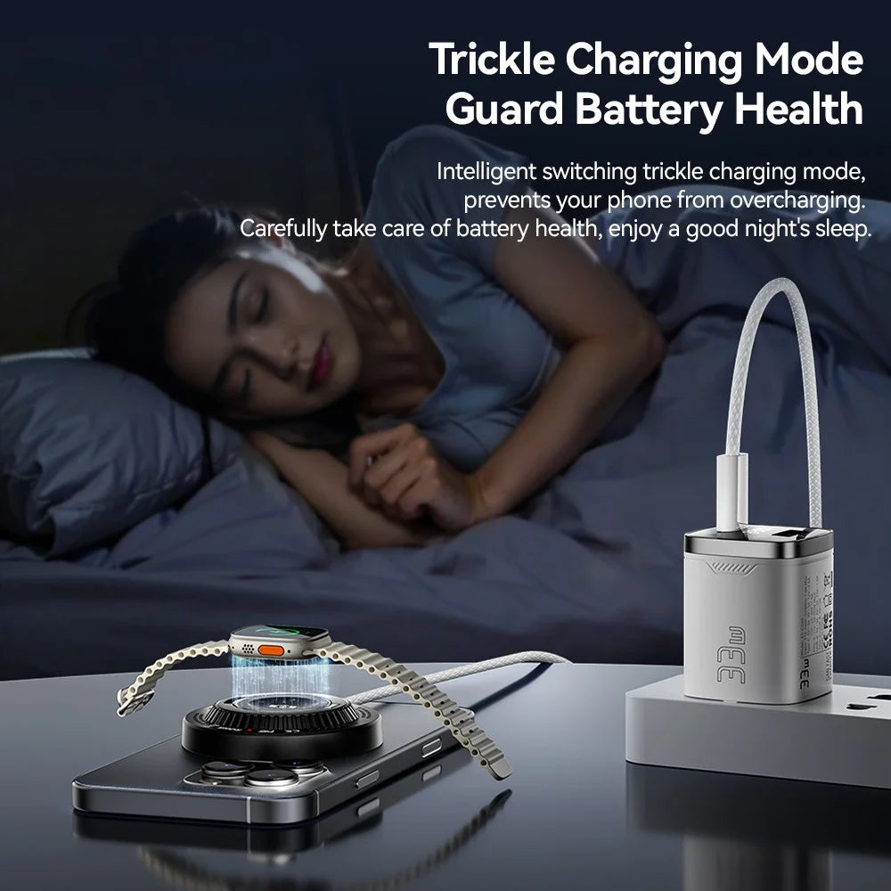 ESSAGER 2-in-1 Magnetic Wireless Charger 15W Fast Charging Slim Design with Magnetic Disc - 6