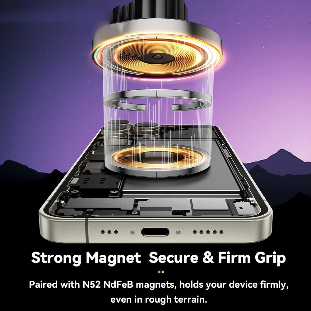 ESSAGER Car Air Vent Magnetic Wireless Charger Mount RGB Lighting 15W Fast Charging 360° Rotation Stand with Magnetic Sheet - 4