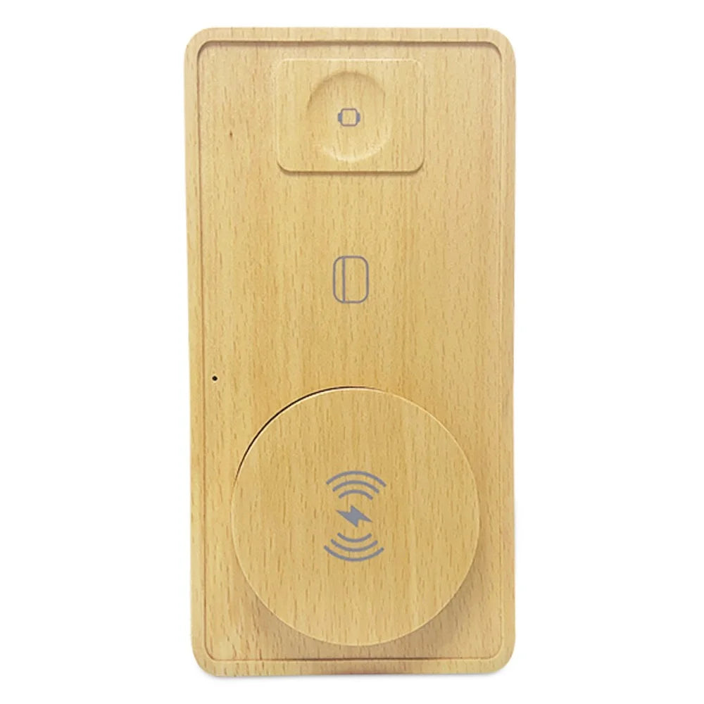 TH05 Ultra Thin 3 In 1 Wooden Wireless Charger 15W Fast Charging Dock for Phone / Earbuds / Watch - 1
