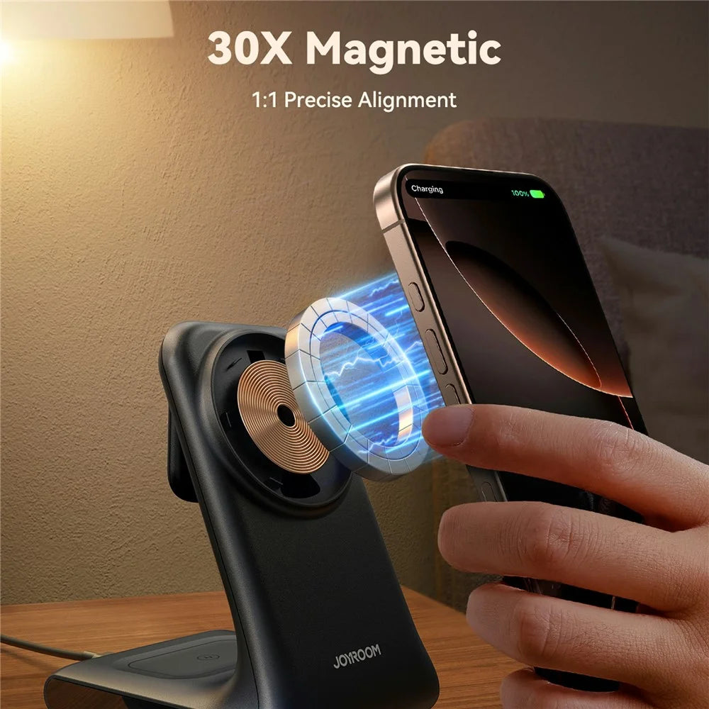 JOYROOM JR-W15 3 in 1 Magnetic Desktop Wireless Charger for iPhone / Apple Watch / Airpods 15W Charging Stand - 4
