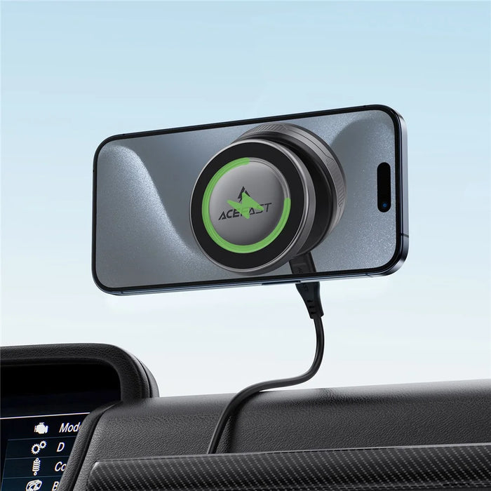 ACEFAST E29 Car Dashboard Windshield Desktop Electric Suction Cup Magnetic Wireless Charger Phone Stand - 3