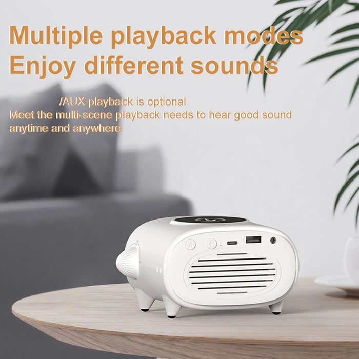 H39 Multifunction Alarm Clock TWS Bluetooth-Compatible Speaker 15W Wireless Charger with Ambient Light - White - 7