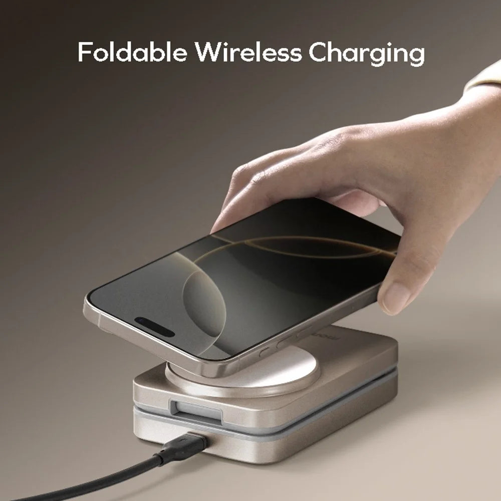 MOMAX Q. Port Foldable Magnetic 3 in 1 Wireless Charger for Iphone / Apple Watch / Airpods Qi2+MFW Certified Charging Stand - 6
