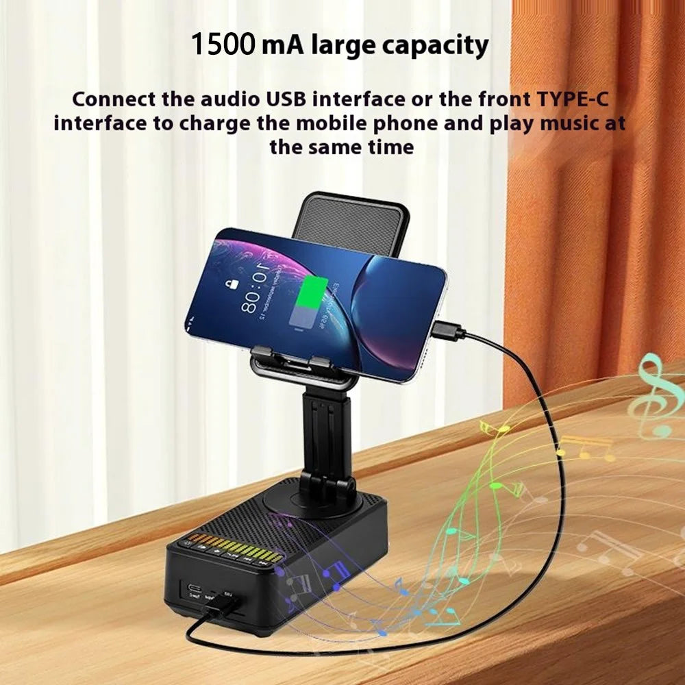 F26 Foldable Phone Stand Bluetooth-Compatible Speaker 1500mAh Portable Audio Dock with Power Bank Function - 6