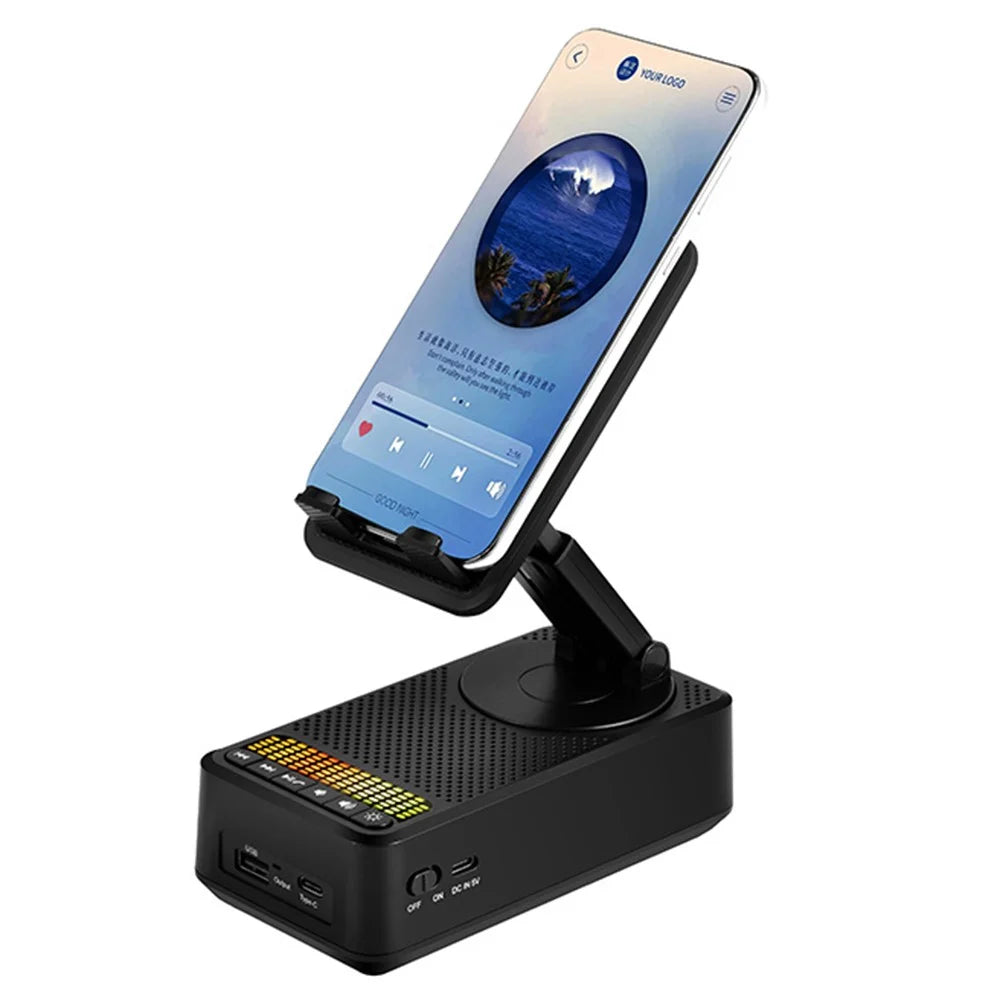 F26 Portable Foldable Phone Stand Bluetooth-Compatible Speaker 5000mAh Power Bank - 1