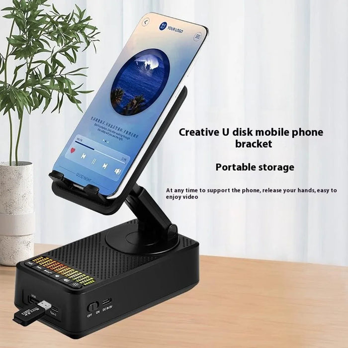 F26 Portable Foldable Phone Stand Bluetooth-Compatible Speaker 5000mAh Power Bank - 5