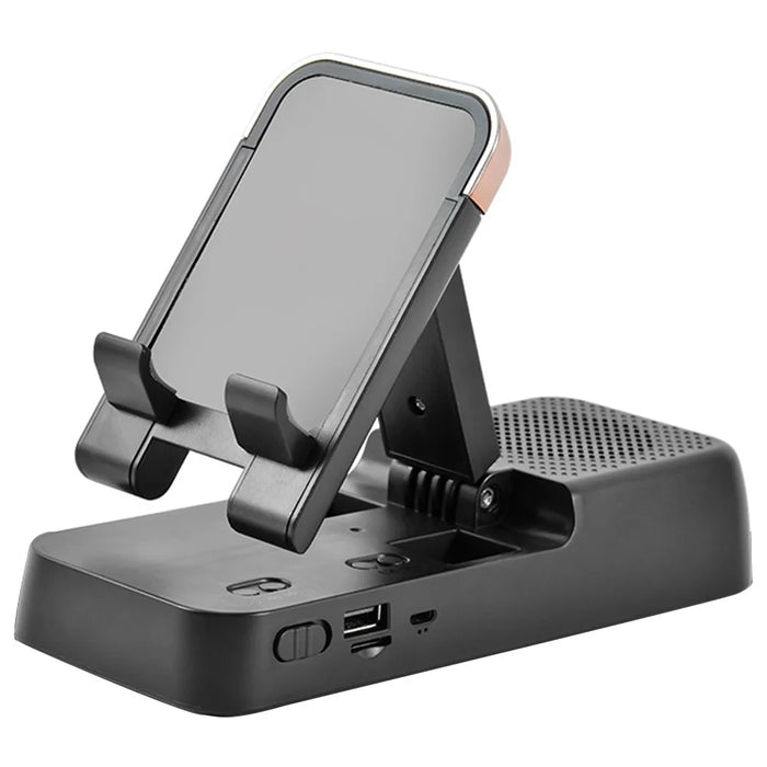 F18 Mobile Phone Holder Bluetooth-Compatible Speaker Adjustable Stand 1200mAh Portable Rechargeable - Black - 1