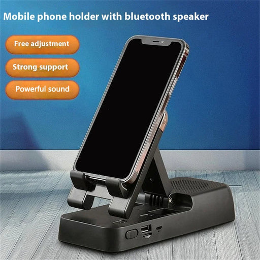 F18 Mobile Phone Holder Bluetooth-Compatible Speaker Adjustable Stand 1200mAh Portable Rechargeable - Black - 2