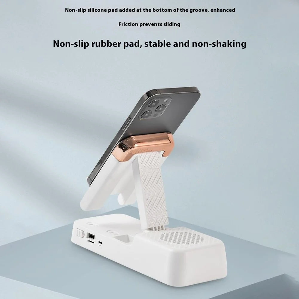 F18 Mobile Phone Holder Bluetooth-Compatible Speaker Adjustable Stand 1200mAh Portable Rechargeable - Black - 7