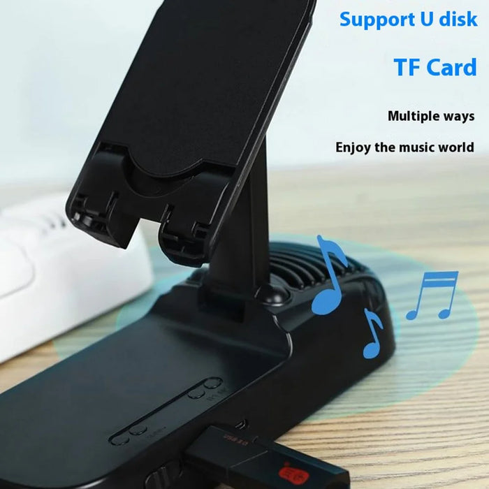 F20 Portable Phone Stand Bluetooth-Compatible Speaker Built-In 2400mAh Rechargeable Battery - Black - 3
