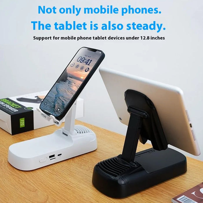 F20 Portable Phone Stand Bluetooth-Compatible Speaker Built-In 2400mAh Rechargeable Battery - Black - 4