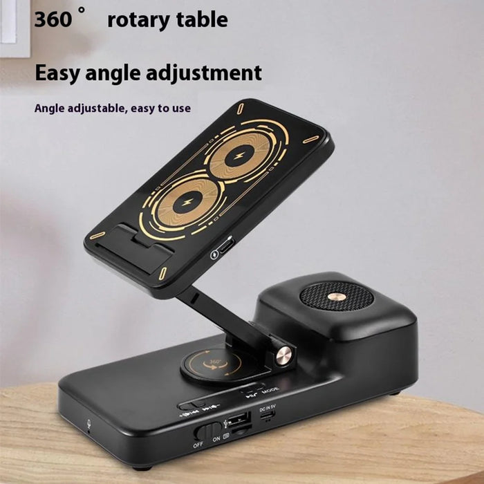 F21 Bluetooth-Compatible Speaker Phone Stand 1500mAh Wireless Charging Adjustable Holder - 3