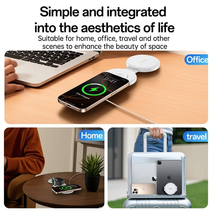 YESIDO DS29 5 in 1 Portable Storage Box Foldable Wireless Charger Phone Stand for Phone / Earbuds / Watch - 4