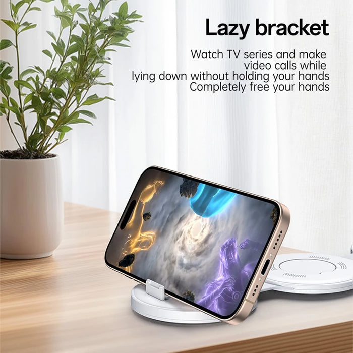 YESIDO DS29 5 in 1 Portable Storage Box Foldable Wireless Charger Phone Stand for Phone / Earbuds / Watch - 7