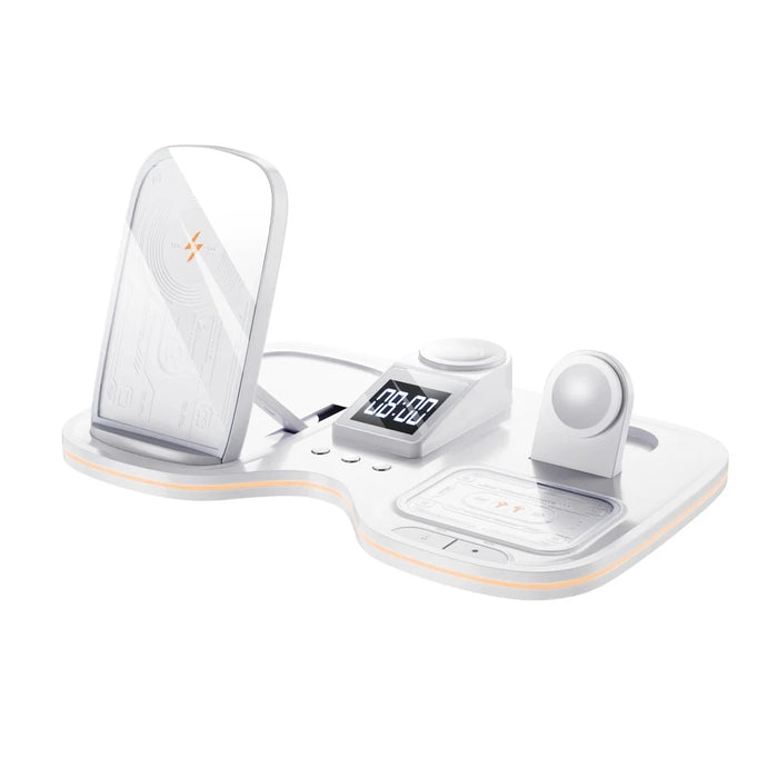 T60 Wireless Charging Station for Phone Watch Earbuds Magnetic Desktop Charger with Time Display - 2