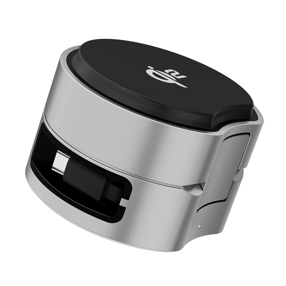 3 in 1 Magnetic Wireless Charger Phone Watch Earbuds Foldable Charging Station Dock - Silver Grey - 5