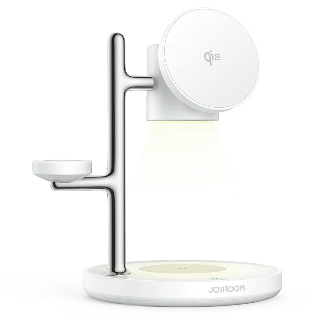 JOYROOM JR-W23 Qi2 4 in 1 Wireless Charger with Night Light Phone Watch Earbuds Charging Stand - 1