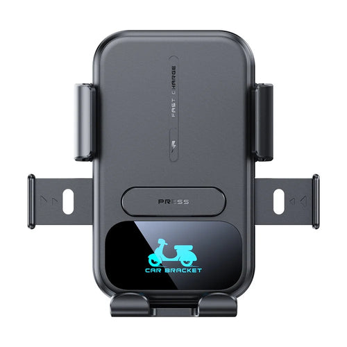 Motorcycle Phone Mount Holder 15W Wireless Charger with Sunshade for Delivery Riders Navigation - 1