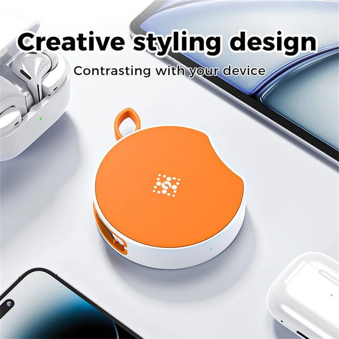 B-31 15W Wireless Charger Portable Fast Charging Dock Built In 100cm Retractable USB-C Cable - Orange - 5
