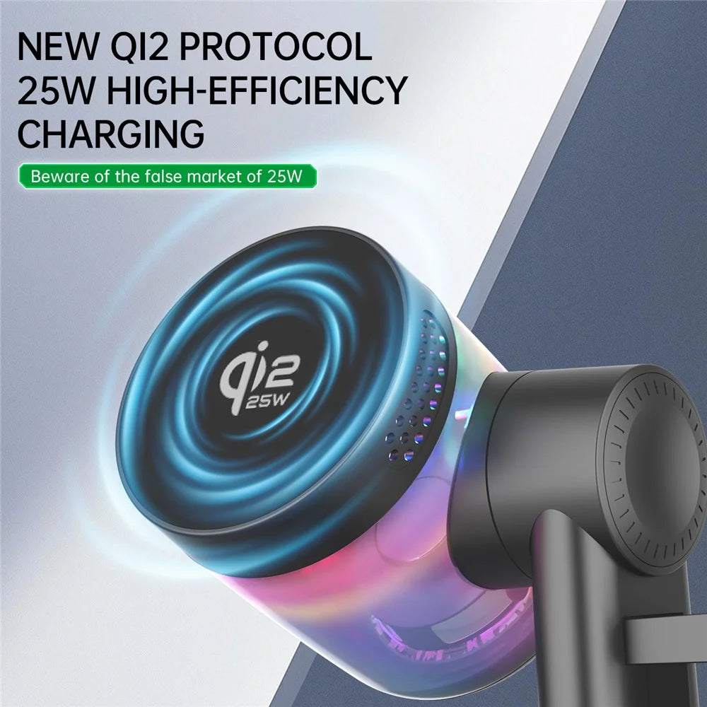 QI2.2 25W Magnetic Wireless Charger with Speaker Function for Phones / Earbuds / Watches Charging Station - Black - 5