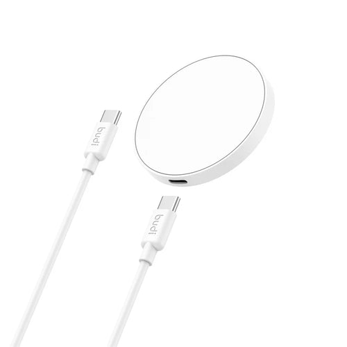 BUDI WL3700W Wireless Charger 15W Fast Charging Pad with 1.2m Detachable Cable / Ring Kickstand - 1