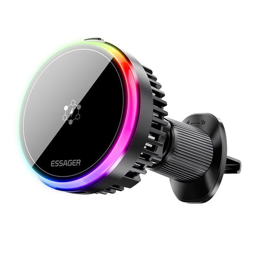 ESSAGER 15W Car Air Vent Magnetic Wireless Charger 360° Rotation Magnetic Charging Power Bank TEC Cooling - 1