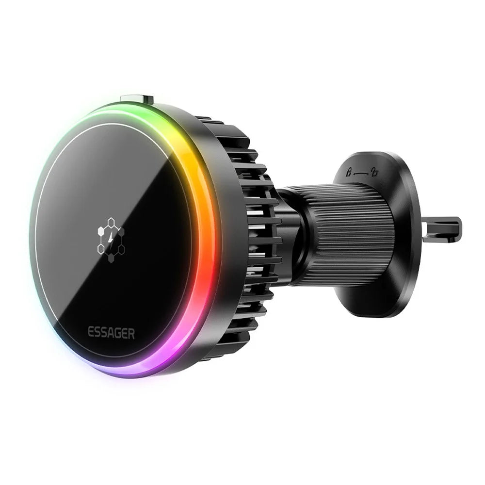 ESSAGER 15W Car Air Vent Magnetic Wireless Charger 360° Rotation Magnetic Charging Power Bank TEC Cooling - 2