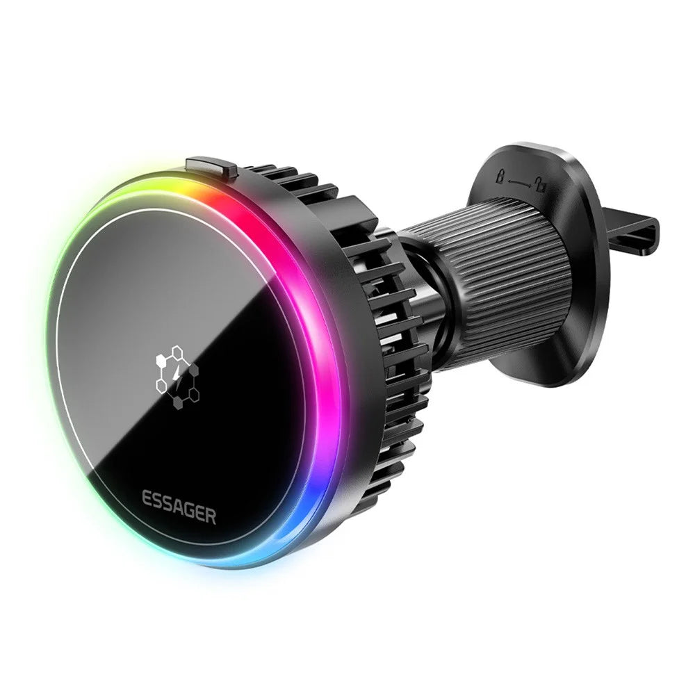 ESSAGER 15W Car Air Vent Magnetic Wireless Charger 360° Rotation Magnetic Charging Power Bank TEC Cooling - 3