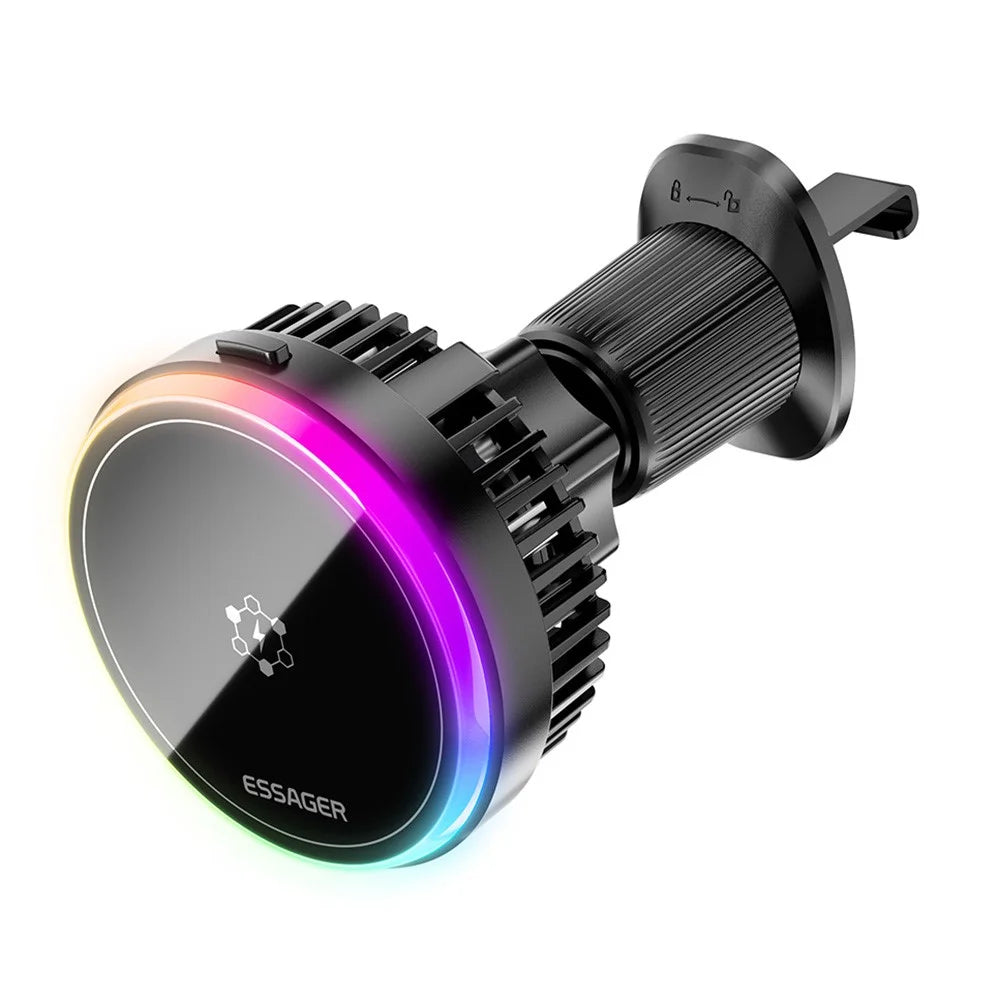 ESSAGER 15W Car Air Vent Magnetic Wireless Charger 360° Rotation Magnetic Charging Power Bank TEC Cooling - 4