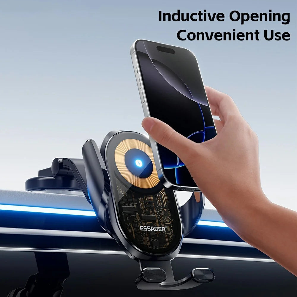 ESSAGER 15W Wireless Charger Car Mount Air Vent Clip Wireless Charger Stand 360° Rotation - 4