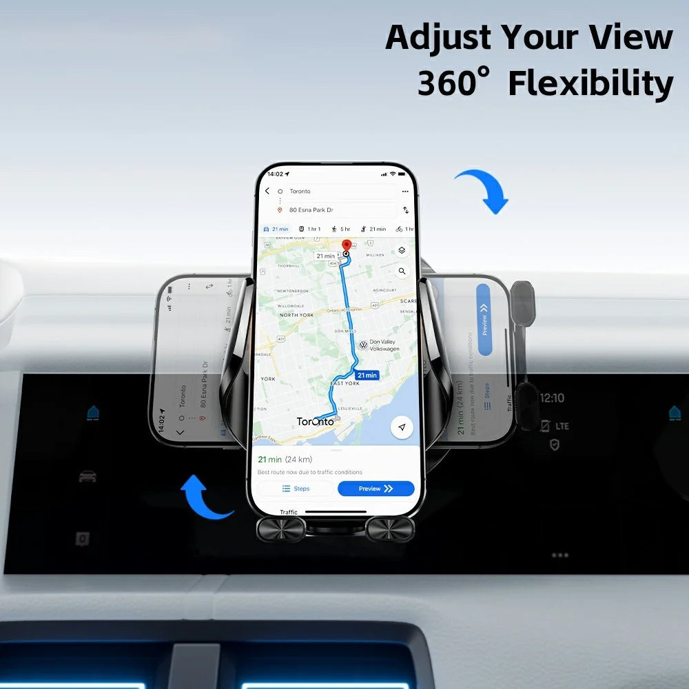 ESSAGER 15W Wireless Charger Car Mount Air Vent Clip Wireless Charger Stand 360° Rotation - 5
