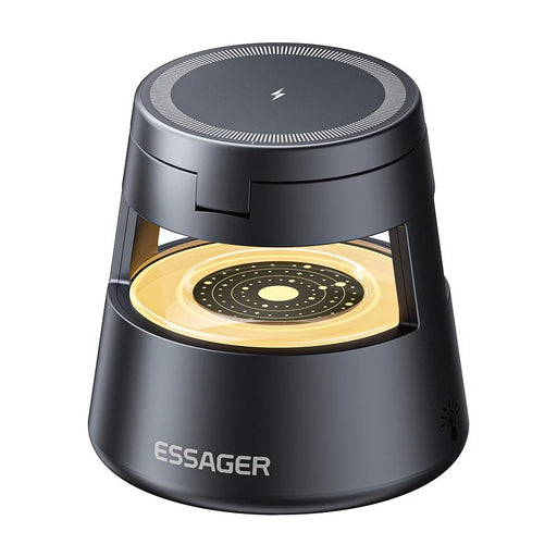 ESSAGER 4 in 1 15W Magnetic Desktop Wireless Charger for Phone Fast Charge Charging Stand with Magnetic Sheet - Grey - 2