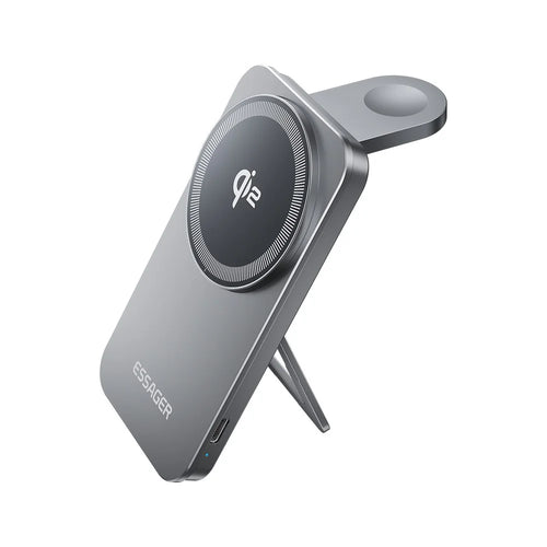ESSAGER 2 in 1 Qi2 Desktop Magnetic Wireless Charger with Foldable Stand 15W Fast Charging Station - 1
