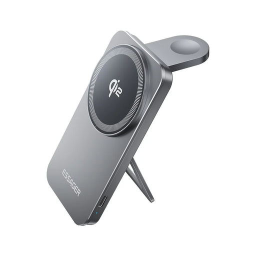 ESSAGER 2 in 1 Qi2 Desktop Magnetic Wireless Charger with Foldable Stand 15W Fast Charging Station - 1