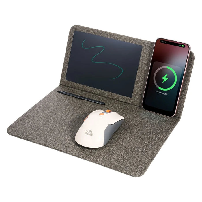 H18-2 15W Fast Charging Wireless Charger Multifunctional Mouse Pad with Stand and Writing Pad - Grey - 3