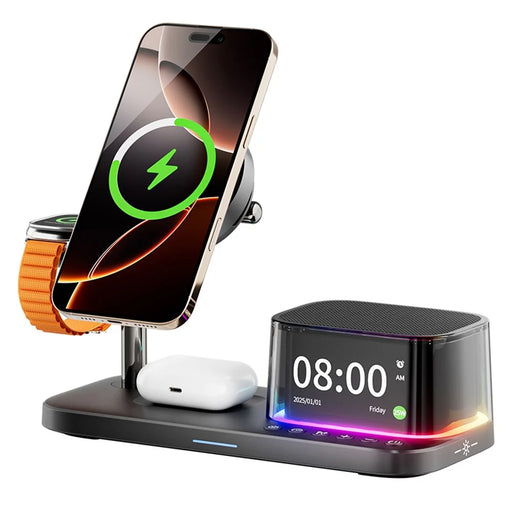 C09PRO Multifunction Qi2.2 25W Fast Charging Magnetic Wireless Charger Cooling Stand Bluetooth-compatible Speaker - Black - 2