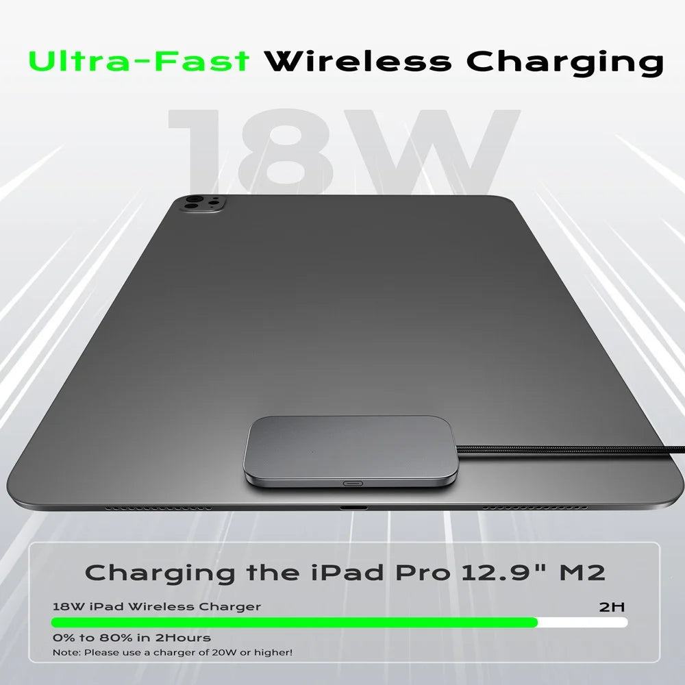 Magnetic Wireless Charger for iPad Air 13 (2025) / (2024) / Pro 12.9 (2022) / (2021) / (2020) / (2018) Fast Charging Pad with USB - C Cable Smart Connector - 6