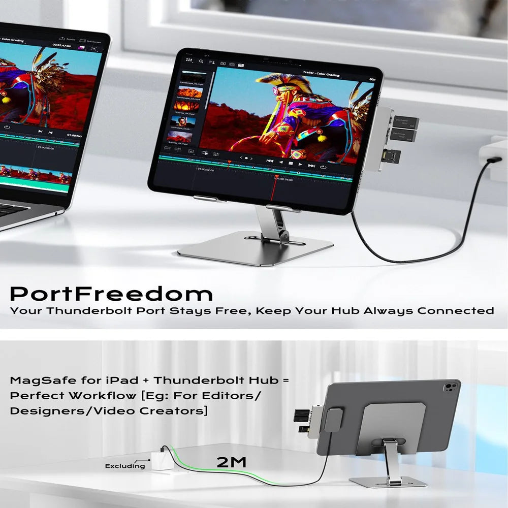 Magnetic Wireless Charger for iPad Air 13 (2025) / (2024) / Pro 12.9 (2022) / (2021) / (2020) / (2018) Fast Charging Pad with USB - C Cable Smart Connector - 7
