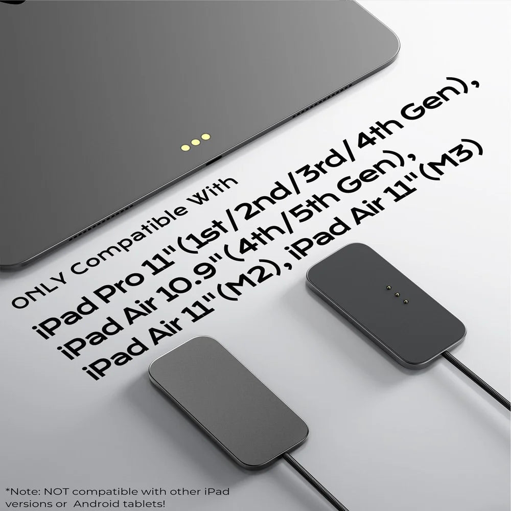 Magnetic Wireless Charger for iPad Air 11 (2025) / (2024) / Air (2022) / (2020) / Pro 11 (2022) / (2021) / (2020) / (2018) Fast Charging Pad with USB-C Cable Smart Connector - 6