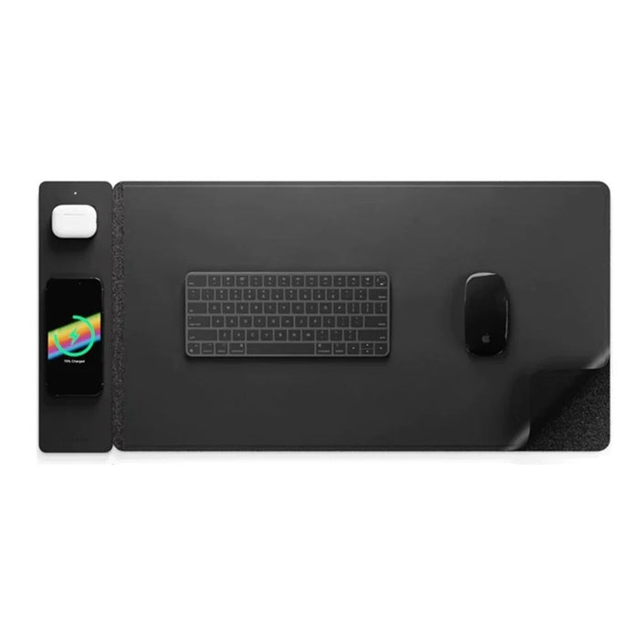 S1300 Wireless Charging Mouse Pad Large Waterproof Desk Mat Fast Charge for Home / Office - Black - 1