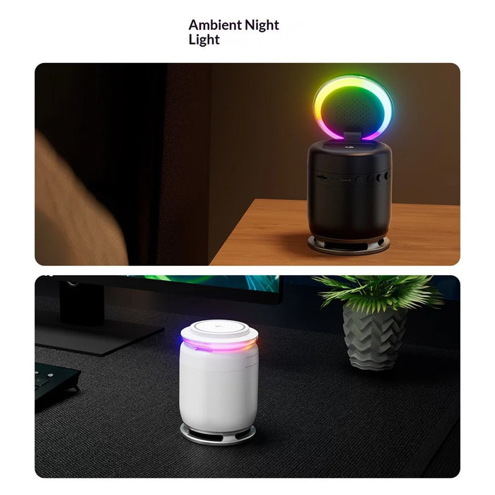 JJT-C52 Qi2 15W 5 in 1 Magnetic Wireless Charger Stand Bluetooth-Compatible Speaker with RGB Light for iPhone Apple Watch AirPods - White - 5
