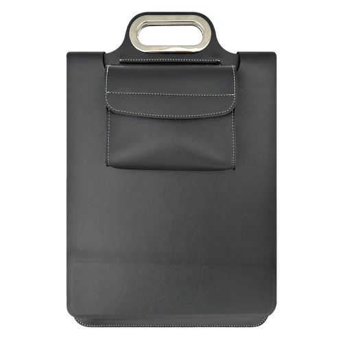 S99 Multifunctional Portable Laptop Sleeve 15W Fast Charger for Phone/Earphones/Smart Watch PU Leather Mouse Pad - Black - 1