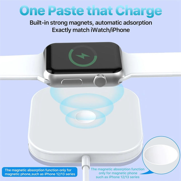 AP08 15W Max Wireless Charger Magnetic Charging Dock with Foldable Bracket for iWatch / Phone / Earbuds - 5