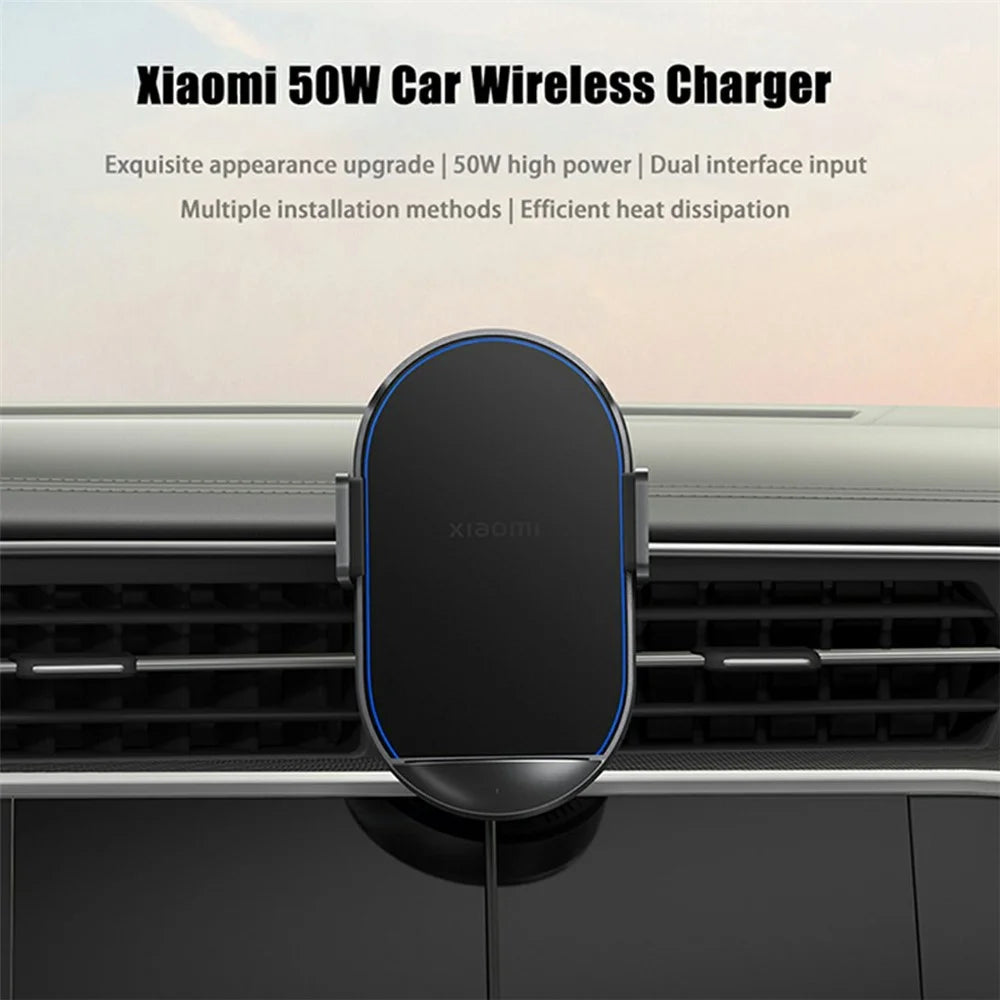 XIAOMI 50W Car Wireless Charger Efficient Heat Dissipation High-Power Fast Charging Stand (Chinese Version) - 2