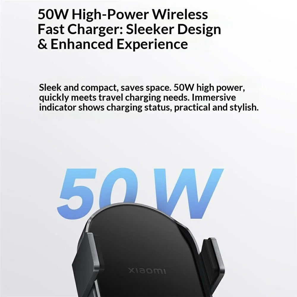 XIAOMI 50W Car Wireless Charger Efficient Heat Dissipation High-Power Fast Charging Stand (Chinese Version) - 3