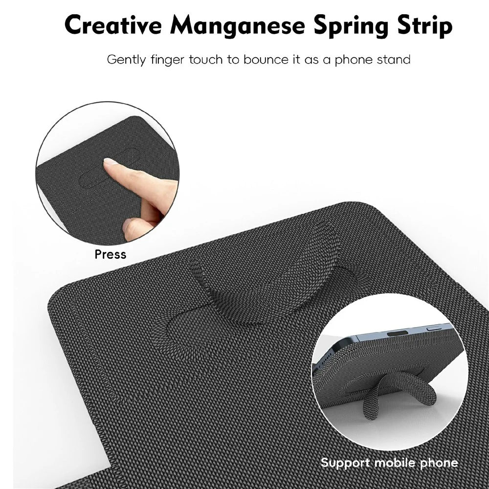 15W Leather Foldable Mouse Pad Wireless Charging Stand Writing Board with Magnetic Fast Charging for Meetings - Black - 5